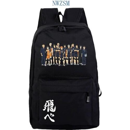Anime Haikyuu Haikiyu Karasuno Backpack Nylon Student Schoolbag Unisex Travel Bags Fashion Travel Laptop Shoulders Bag