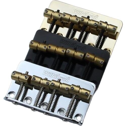 WBBC Bass Guitar Bridge Wilkinson Brass Saddles in Chrome Black or Gold