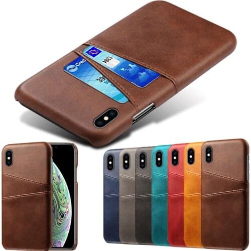 Luxury Card Holder Case for iPhone 5 5s 6 6s 7 8 Plus 5se Leather Wallet Back Case for iphone X XR XS Max 11 Pro Max Phone Cover