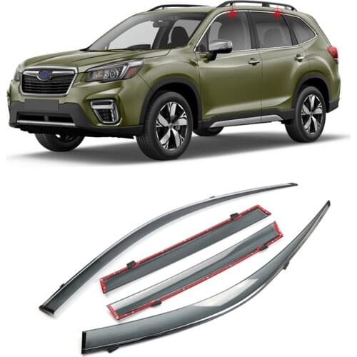 For Subaru Forester SK 2019 2020 2021 Car Accessories Window Visor Vent Shade Rain Sun Wind Guard Deflectors with Chrome Trims