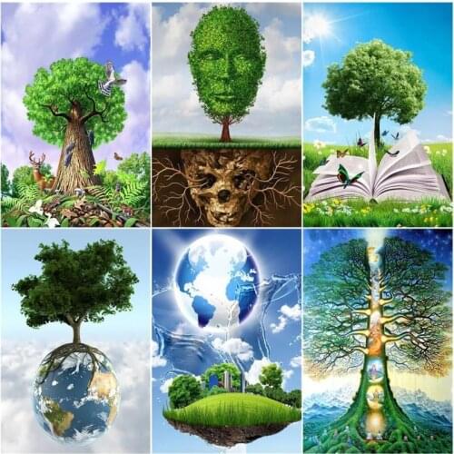 GATYZTORY 40x50cm Paint By Number Abstract Tree Landscape DIY Kits Drawing On Canvas Handpainted Painting Art Gift Home Decor