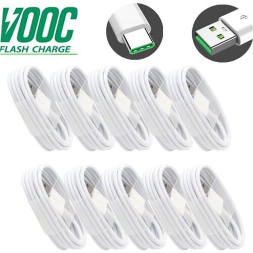 10PCS USB Type C Cable For OPPO VOOC Oneplus 9T 8 Pro Warp 5A Fast Charger Cord USBC Type-C Charging Cable USB-C Data Wire Cord