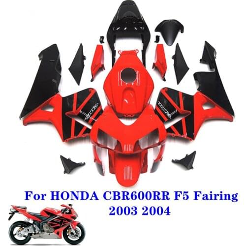 Motorcycle Fairing Kit For HONDA CBR600RR F5 03 04 CBR 600 RR CBR 600 RR F5 2003 2004, ABS Shell Protection Fairing Kit Red