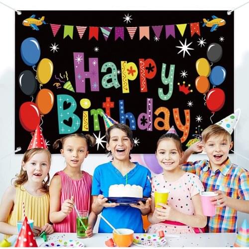 Colorful Balloons Backdrop for Party Photography Background Happy Birthday Party Banner Photo Studio Booth Kids Cake Table Deco