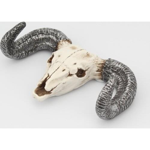 Creativity Polyresin Ox horn Skull Hook Key Holder Wall Wire Storage Accessories Halloween Home Decoration Kitchen Wall Hook