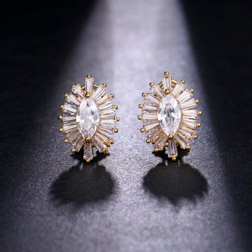 KSRA Victorian Inspired Chandelier Earrings For Women Leaf Cluster Cubic Zirconia Earrings Teardrop Bridal Vintage Jewelry