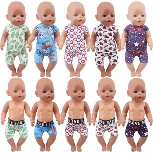 Doll Casual Outfit Pajamas Panties For 18 Inch American&43 Cm Born Baby Generation Doll Clothes Accessories Girl Russian DIY Toy