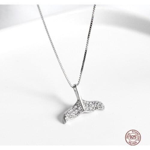 LKO Shining Mermaid Tail Pendant Necklace Authentic 925 Sterling Silver Fine Jewelry For Women Wedding Accessories Gift