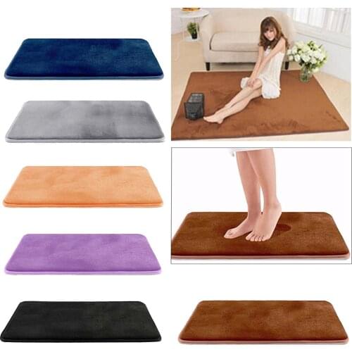 Non Slip Absorbent Memory Foam Bath Mat Cozy Velvet For Bathroom Hotel 2 Size