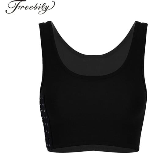Chest Binder Les Lesbian Casual Breathable Buckle Short Chest Breast Binder Tank Tops Tomboy Bra Intimates for Tomboy Lesbian