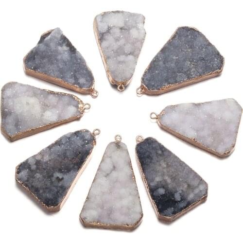 Natural Stone Pendant Irregular Triangle Agates Pendant For Jewelry Making Charms DIY Necklace Bracelet Anklet Accessory