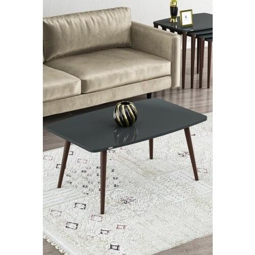 Hera Series Mdf 1. Grade Anthracite Medium Tripod flat coffee table natural coffee table center table