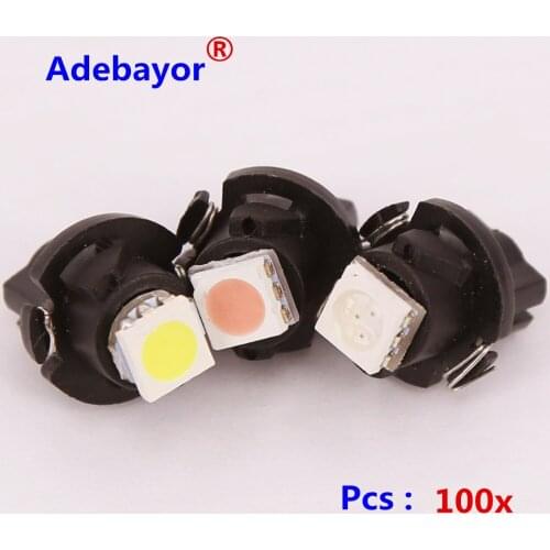 50 x Car air LED Dashboard Bulb T5 v1 t5 v2 5050 1SMD 12MM parking T6.5 instrument panel lights lamps auto lamp Adebayor led