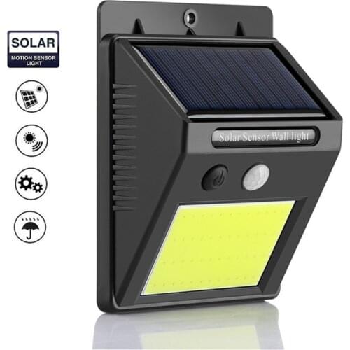 Led cob Solar Light Outdoor Solar Wall Lamp LED Bulb IP65 PIR Motion Sensor Lampara Solar Lighting Garden Decoration Lights 20W