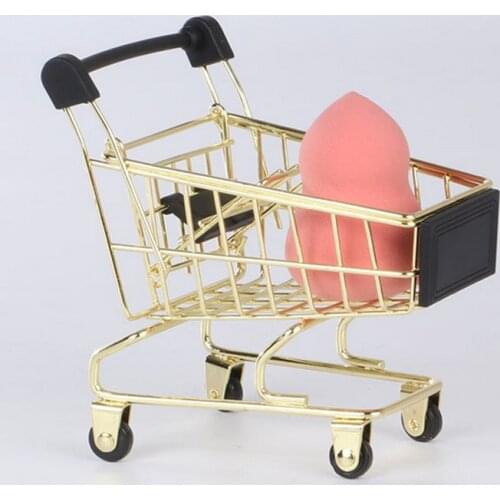 Creative Simulation Mini Iron Metal Shopping Cart Supermarket Trolley Sundries Storage Basket Shopping Cart