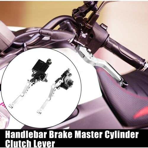 Uxcell 1 Pair Universal Motorcycle 7/8" Handlebar Brake Master Cylinder Clutch Lever Handle Aluminum Alloy