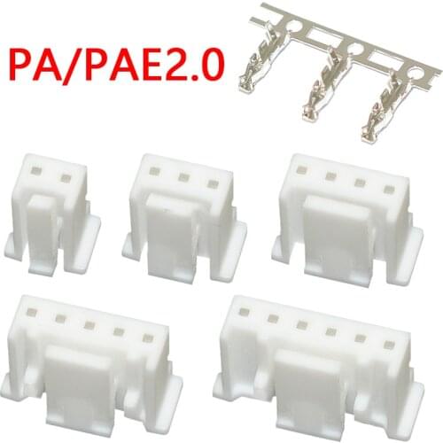 10PCS PA / PAE 2.0 PA2.0 PEA2.0 connector buckle plug rubber shell connector wiring crimping terminal spring 2p 3P 4P 5p 6p