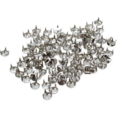 100 x 6 mm Rivets Metal DIY Round Rivets Spikes Silver