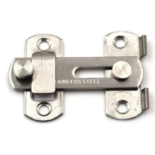 1set Stainless Steel Slide Lock Home Safety Gate Door Guard Latch Bolt +4 Screws 20x50x70mm