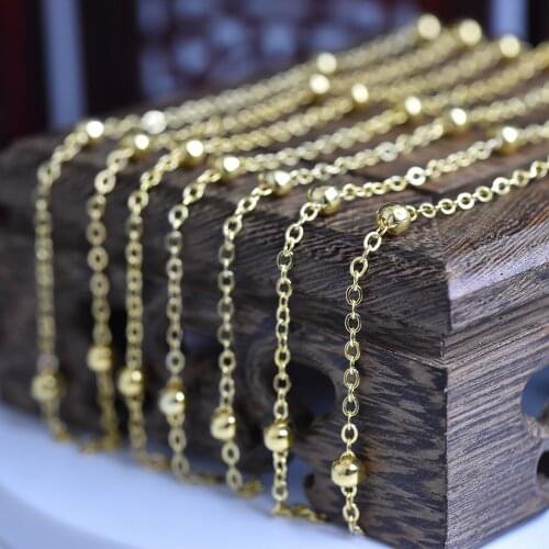 1 Meter Metal Bead Chain Silver/gold Plated Anti Tarnish Chain Findings For Jewelry Making Accessories Supplies Wholesale