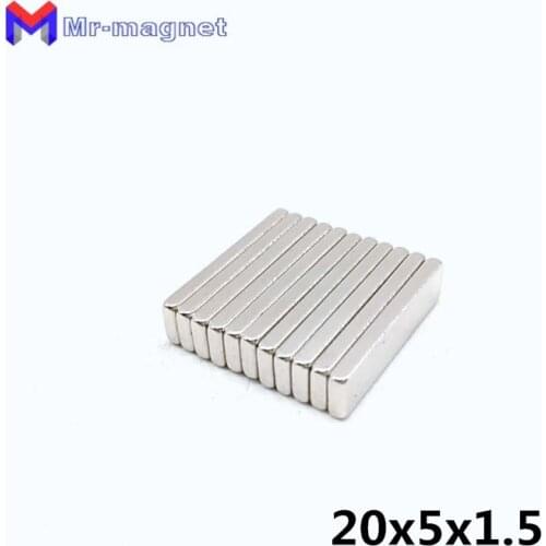 10pcs 20x5x1.5mm Strong Block Cuboid Fridge Magnets Bulk Small 20mm*5mm*1.5mm Magnetic Materials 20x5x1.5