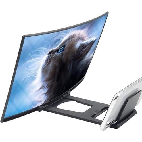 12 Inch Curved Mobile Phone Screen Magnifier New HD Mobile Phone Curved Phone Holder Video Mobile Phone Magnifying Glass Stand
