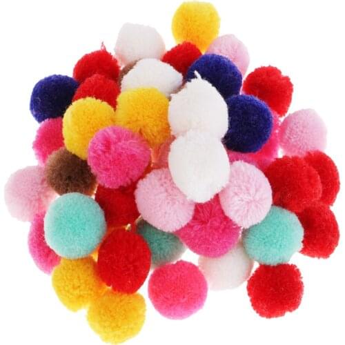 50pcs Creative Mixed Fluff Craft Yarn Pom Poms Balls for DIY Craft Projects