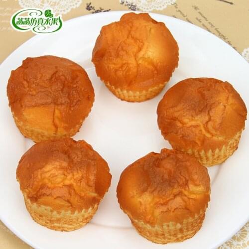 7*6CM Artificial Decorations Foods Simulated Fake Yellow PU soft fragrance Puff Bread Cake Cabinet Model 5pc/lot