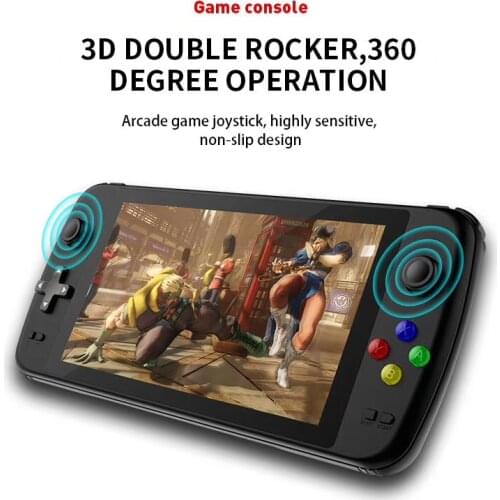 7 Inch Retro Game Console HD Arcade 128 bit PS7000 Double Handheld Game Player 64G 6000+ Games Gaming Consoles With Two Gamepads