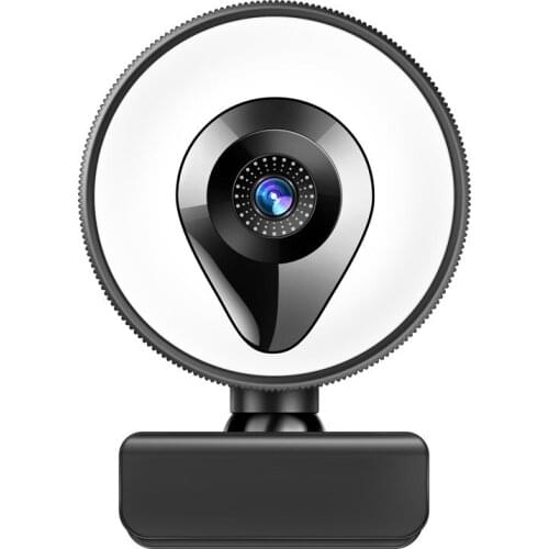Auto Focus Usb 2K 4k Webcam HD Camera with Ring Selfie Light with Microphone 1080P for Pc Computer Live Broadcast Image