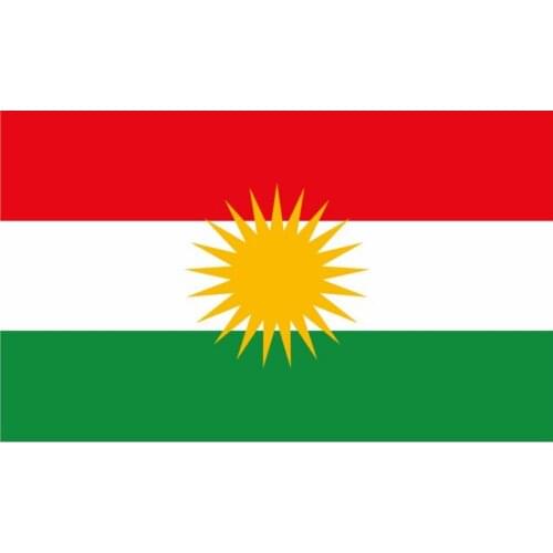 Free Shipping Kurdish flag 90*150cm Polyester Hanging Flag and Bannes