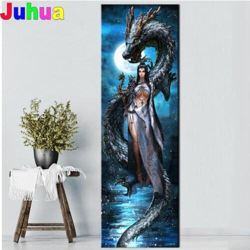 Large diamond Painting Dragon fantasy girl 5d diy diamond art Diamond Mosaic Anime embroidery rhinestone picture decor