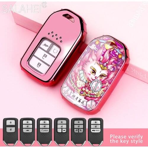 TPU Car Key Case For Honda Accord EX EXL Civic Crv Crz Hrv Pilot Ridgeline 2016 2017 2018 Inspire Crider Envix 2019 Accessories