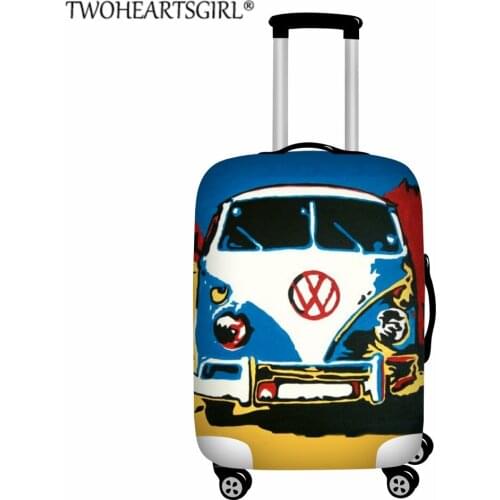 TWOHEARTSGIRL Elastic Travel Luggage Protective Dust Cover for 18-32inch Suitcase Cover Graffiti Cartoon Print Travel accessorie