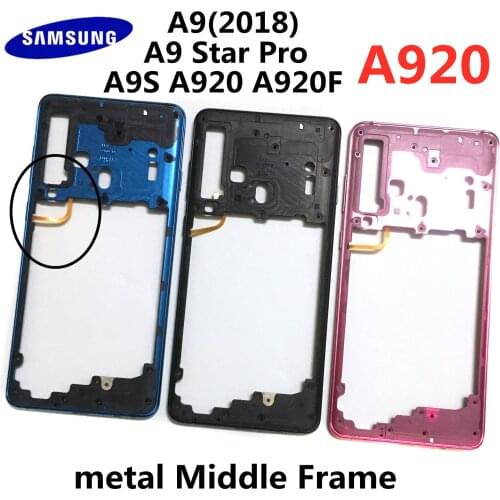 For Samsung Galaxy A9 2018 A9 Star Pro A9S A920 A920F Phone Housing Metal Middle Frame Panel Bezel Frame Faceplate Replacement