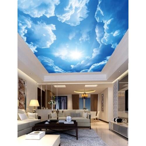 Ceiling Wall Mural Wallpaper For Walls Dreamy beautiful sky blue sky white clouds ceiling mural