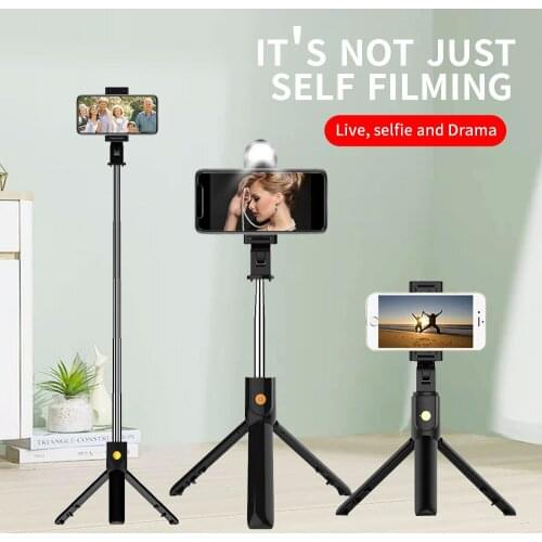 K07:Add Tail Plug and Nut 3 In 1 Tripod for Phone,Monopod Stabilize Selfie Stick, Suitable Holder Huawei Xiaomi Smartphone Stand