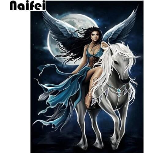 Diy round Diamond Painting Full Square New Arrival angel Diamond Embroidery Cross-stitch scenery angel & unicorn Home Decoration