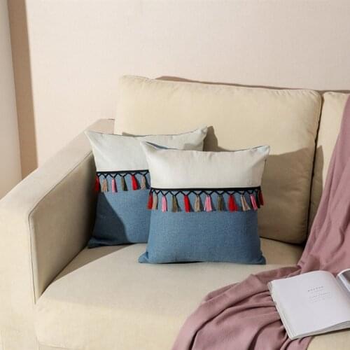Linen Tassel Sofa Throw Pillows Cover Modern Nordic Fashion Pillow Cushions Cover Home Decor 45x45cm Pillowcase