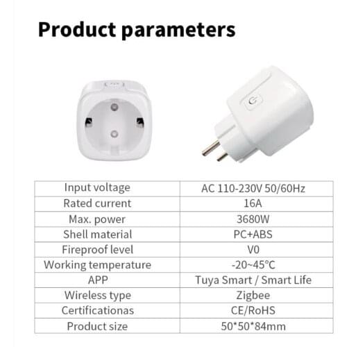 Mini Smart WiFi Plug Adaptor 16A Wireless Remote Voice Control Socket EU Plug
