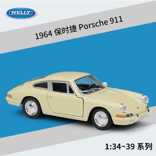 Welly 1:36 Diecast Metal Model Car Toy For 1964 Porsche 911 Alloy Car Toy Model with Pull back function For kid Gift