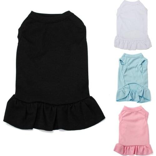 Fashion Ruffle Dress Dog Clothes Soft Vest Skirt Pet Cat Cloth Costume Spring and Summer Solid Color Dog Dress For Chihuahua