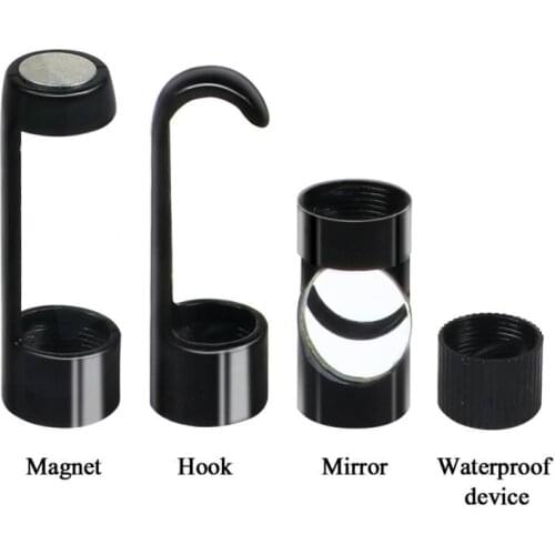 Hook Magnet Side View Mirror Set for 8mm /5.5mm Endoscope Waterproof Soft Cable Borescope Inspection Camera Black
