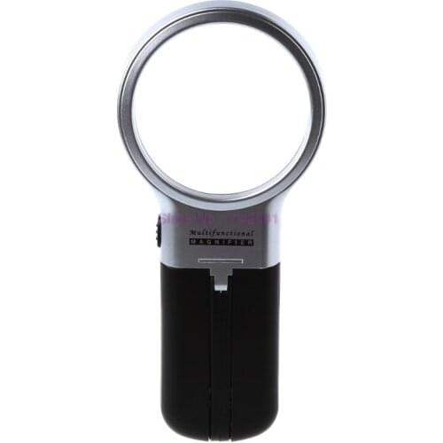 50pcs 3X Desktop Handheld Reading Magnifier Magnifying Glass lens With LED Lights New