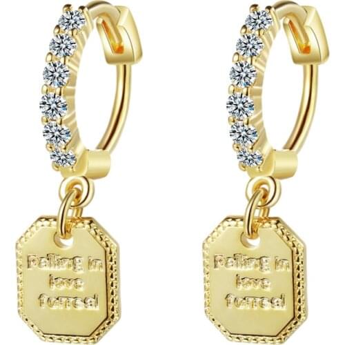 New Fashion Gold Letter Drop Earrings For Women Jewelry Top Quality Silver 925 Earring Girl Anniversary Silver Accessories Hot