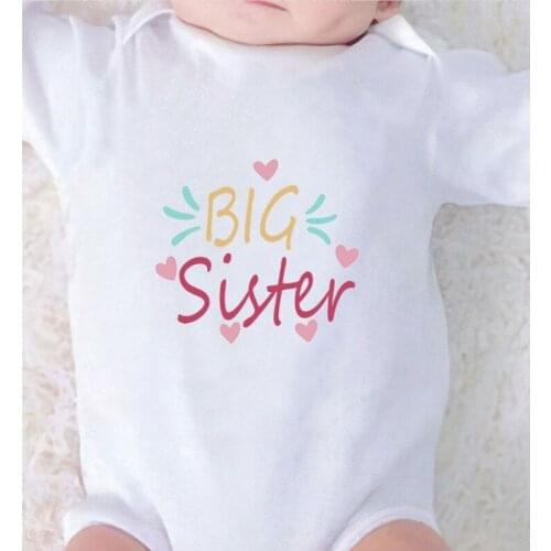 Print Big Sister Newborn Clothing One Piece Children Jumpsuit New Born Baby Girl Clothes Autumn Romper for Babies Baby Things