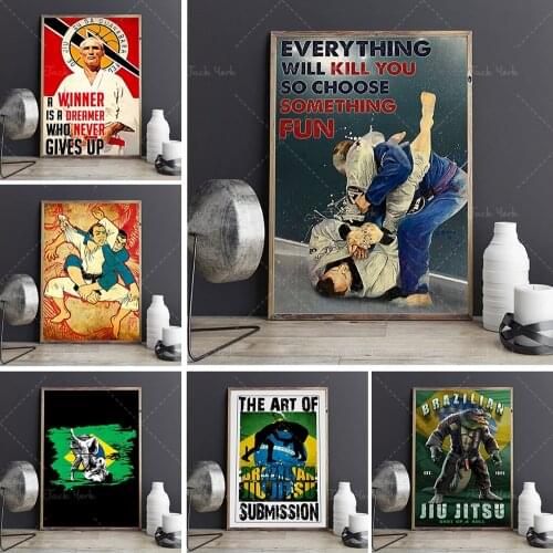 Brazilian Jiu Jitsu Poster, Fighting Martial Arts Poster, Jiu Jitsu Poster, Jiu Jitsu Players Poster, Jiu-Jitsu Wall Art