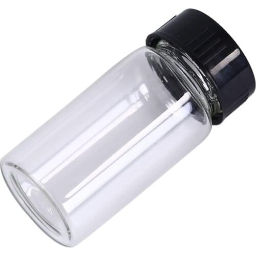 Transparent Glass Bottle With Black Screw Cap 20ml Clear Lab Glass Vials Bottles Containers Liquid Sample Glass Bottles