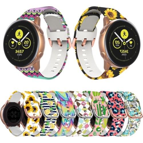 20mm Printing Silicone Band Strap For Huami Amazfit GTR 42/Bip/GTS for Garmin Forerunner 245 645/Vivoactive 3 Easyfit Wristband