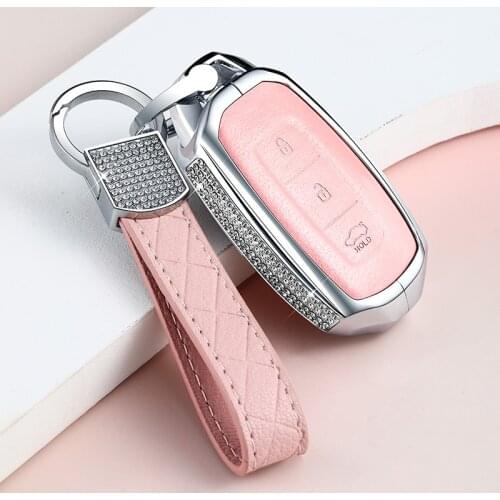 Luxury Diamond Car Key Case Cover For Hyundai Elantra GT Kona Santa Fe Veloster Smart Remote Fob Cover Protector Bag Car Styling